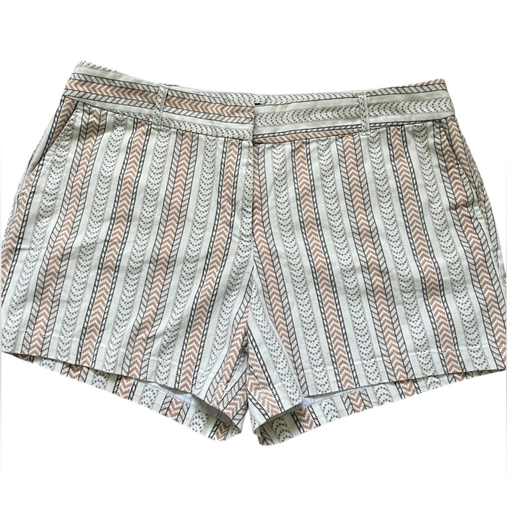 Willi Smith Cream and Tan Cotton Shorts